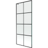Mexen Next L fürdőkád-paraván, 1-szárnyú, 80 x 150 cm, fekete minta, gun metal - 895-080-000-03-77-95