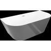 Mexen Oval Slim szabadonálló fali kád 170 x 80 cm, fehér/szürke, kefevel mért réz túlcsordulás - 52661708062-65