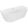 Mexen Oval szabadon álló, fal melletti kád 140 x 75 cm, fehér, kefélt nikkel túlfolyó - 52671407500-97