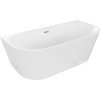 Mexen Oval szabadon álló fal melletti kád 140 x 75 cm, fehér, krómozott túlfolyó - 52671407500-01