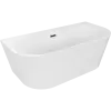 Mexen Oval+ szabadon álló falba szerelhető kád 170 x 80 cm, fehér, fekete túlfolyás - 52681708000-70