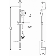 Mexen Pecos DF05 kád készlet, Fekete - 72703DF05-70 fürdőkellék