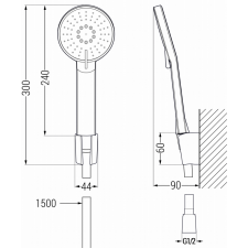 Mexen Pecos R40 kád készlet, Króm - 72703R40-00 fürdőkellék