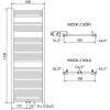 Mexen Pluton fürdőszobai radiátor 1700 x 600 mm, 991 W, fehér - W106-1700-600-00-20