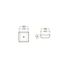 Mexen Pola munkalapi mosdó 41 x 41 cm, Fekete matt - 22224185 szaniter