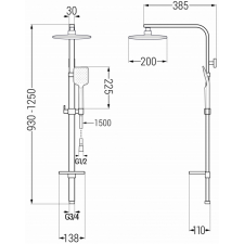 Mexen Q62 zuhanyoszlop, Fehér - 798626295-20 csaptelep