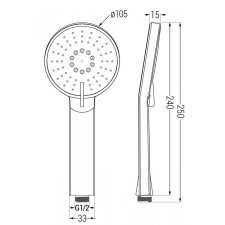 Mexen R-40 3 funkciós zuhanyfej, Sötétszürke - 79540-66 csaptelep
