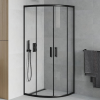 Mexen Rio félkör alakú zuhanykabin 80 x 80 cm, Átlátszó, Fekete - 863-080-080-70-00