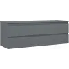 Mexen Rivel fürdőszobai alsószekrény 140 cm munkalappal, 2 fiók, bordázott, grafit matt - 91A20-14047-2-BFFC66