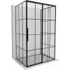 Mexen Rox-3S 3-falú zuhanykabin, jobbra tolóajtós, 140 x 100 cm, fekete rácsos, fekete - 8C2-140-100-70-77-3S-P