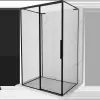 Mexen Rox-3S L 3-falú zuhanykabin, balra nyíló 150 x 90 cm, fekete keret, fekete - 8C2L-150-090-70-70-3S-L