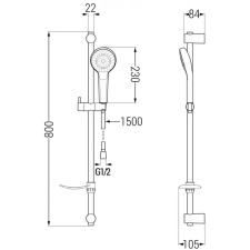 Mexen Royo DF05 kád készlet, Fekete - 72213DF05-70 fürdőkellék