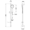 Mexen Royo DF40 kád készlet, Fekete - 72213DF40-70