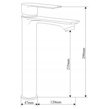 Mexen Royo magas mosdó csaptelep, Sötétszürke - 72210-66 csaptelep