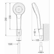 Mexen Royo R05 kád készlet, Fehér - 72203R05-20 fürdőkellék