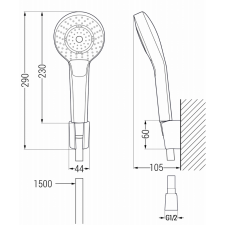 Mexen Sabre R05 fürdőkád csaptelep zuhanyteleppel, Fekete - 7213R05-70 csaptelep