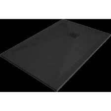 Mexen Stone+ kompozit zuhanytál 90 x 70 cm, fekete, fekete takaró - 44707090-B kád, zuhanykabin