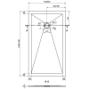 Mexen Stone+   SMC zuhanytálca 140 x 80 cm,  fekete ,  takaró fekete - 44708014-B Kompozit zuhanytálca Kompozit zuhanytálca