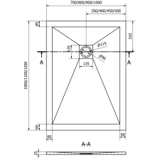 Mexen Stone+ szögletes kompozit zuhanytálca 110 x 90 cm, Fehér - 44109011 fürdőkellék