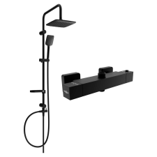 Mexen Sven  Zuhanyszett fali   termosztátos   Cube,  fekete - 77250262-70 Zuhany szett komplett fürdőkellék