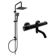 Mexen Tord Kád-Zuhany Szett - Fekete - Termosztátos fürdőkellék