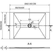 Mexen Toro téglalap alakú zuhanytálca SMC 110 x 70 cm, Fekete - 43707011 fürdőkellék