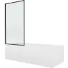 Mexen Vega téglalap alakú kád 150 x 70 cm burkolattal és 1-szárnyú paravánnal 80 cm, fekete mintázat