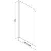 Mexen Vega téglalap alakú kád 150 x 70 cm és burkolattal és 1 szárnyas kádparavánnal 80 cm, Átlátszó, Króm - 550115070X900801010