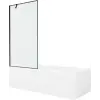 Mexen Vega téglalap alakú kád 170 x 70 cm burkolattal és 1-szárnyú képernyővel 90 cm, fekete minta