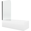 Mexen Vega téglalap alakú kád 180 x 80 cm és burkolattal és 1 szárnyas kádparavánnal 70 cm, Átlátszó, Fekete - 550118080X9007017