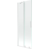 Mexen Velar 2 szárnyas kádparaván mozgatható 70 x 150 cm, Átlátszó, Fehér - 896-070-000-01-20
