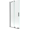 Mexen Velar 2 szárnyas kádparaván mozgatható 85 x 150 cm, Átlátszó, szálcsiszolt gun gray - 896-085-000-01-66