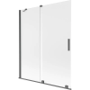 Mexen Velar 2-szárnyas, toló zuhanyfal 140 x 150 cm, zúzmarás, kefélt gun gray - 896-140-000-31-66