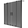 Mexen Velar Duo 2-szárnyú toló kádparaván 140 x 150 cm, grafit, fekete - 896-140-000-42-70