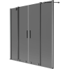 Mexen Velar Duo kétszárnyas kádra szerelhető paraván 150 x 150 cm, grafit, szálcsiszolt gun gray - 896-150-000-42-66