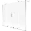 Mexen Velar Duo kétszárnyú toló fürdőkádparaván 200 x 150 cm, fagyott, króm - 896-200-000-32-01