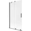 Mexen Velar kádparaván 2-szárnyú toló 100 x 150 cm, dér, gun gray kefe - 896-100-000-31-66