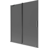 Mexen Velar kádparaván 2-szárnyú tolóajtó 140 x 150 cm, grafit, gunmetal - 896-140-000-41-95