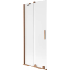 Mexen Velar kétszárnyú, 85 x 150 cm-es, eltolható kádparaván, fagyott, kefélt réz - 896-085-000-31-65