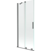 Mexen Velar kétszárnyú, 85 x 150 cm-es zuhanyparaván, átlátszó, gun metal - 896-085-000-01-95