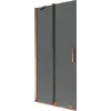 Mexen Velar kétszárnyú, 95 x 150 cm-es eltolható kádparaván, grafit, rózsaarany - 896-095-000-41-60