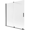 Mexen Velar kétszárnyú, toló zuhanyfal 150 x 150 cm, jégvirág, fekete - 896-150-000-31-70