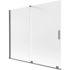 Mexen Velar kétszárnyú toló zuhanyfal 180 x 150 cm, fagyott, kefélt gun gray - 896-180-000-31-66