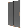 Mexen Velar L kád paraván 2-szárnyas toló 110 x 150 cm, grafit, matt réz - 896-110-003-41-65