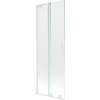Mexen Velar L összecsukható 2-szárnyú zuhanyfal 75 x 150 cm, átlátszó, fehér - 896-075-003-01-20