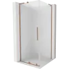 Mexen Velar L tolóajtós zuhanykabin 90 x 90 cm, zúzmarás, csiszolt réz - 871-090-090-33-65