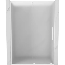 Mexen Velar tolóajtós zuhanyajtó 130 cm, zúzmarás, fehér - 871-130-000-31-20 fürdőkellék