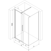 Mexen Velar tolóajtós zuhanykabin 150 x 70 cm, matt, fekete - 871-150-070-31-70