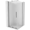 Mexen Velar tolóajtós zuhanykabin 90 x 90 cm, fagyott, fegyverfém - 871-090-090-31-95