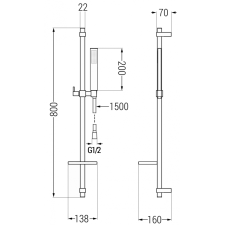 Mexen Zero DQ02 kád készlet, Arany - 71103DQ02-50 fürdőkellék